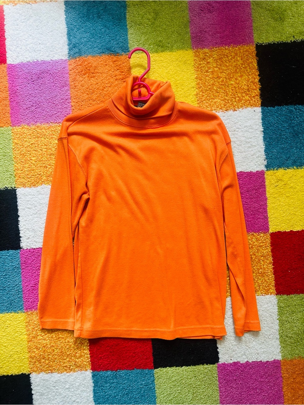 Hunter Orange Turtleneck Long Sleeve Top